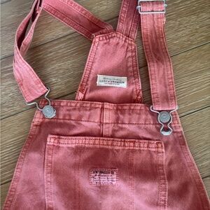 Levi's Coral-Pink Overalls with Front Bib Pocket